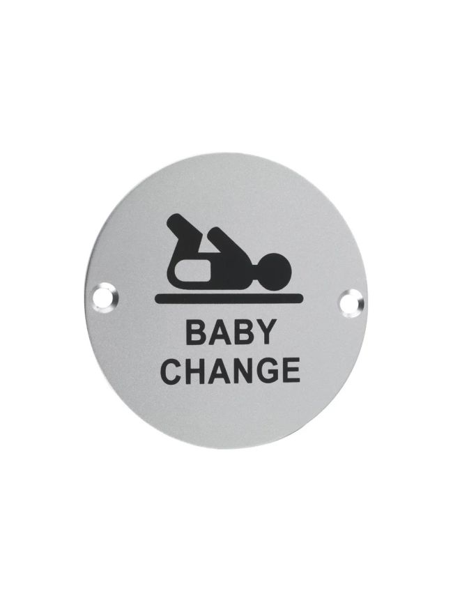 Zoo Hardware Signage - Baby Change - Satin Aluminium