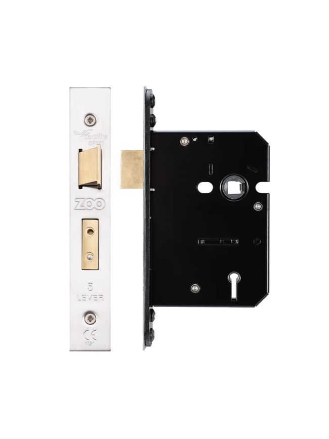 Zoo Hardware 5 Lever Sash Lock - Satin Stainless