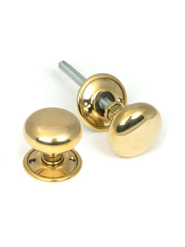 Aged Brass 49mm Mushroom Mortice/Rim Knob Set