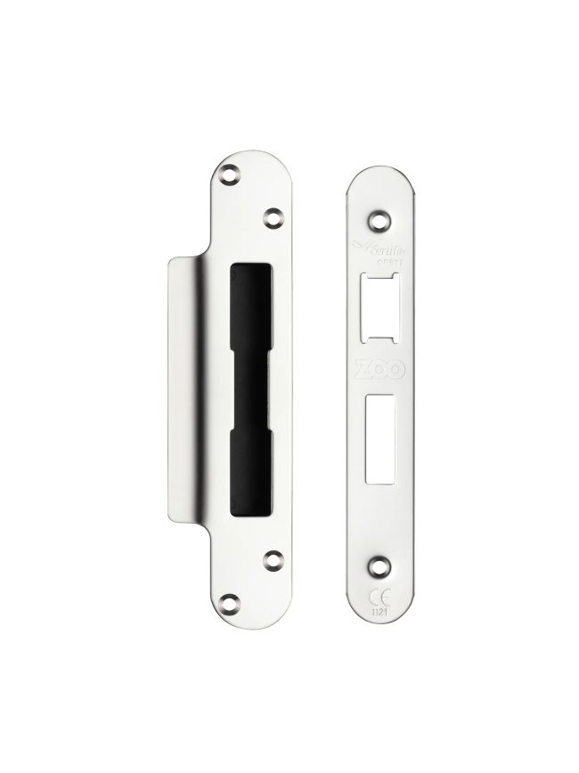Zoo Hardware Spare Acc Pk for UK Sash Locks - contains Radius Forend, Strike and Fixing Screws - Stainless Steel