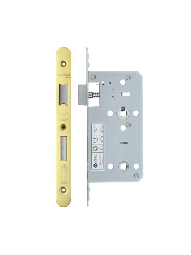 Zoo Hardware 2 Piece - DIN bathroom - 78mm c/c - backset 55mm - radius - Gold