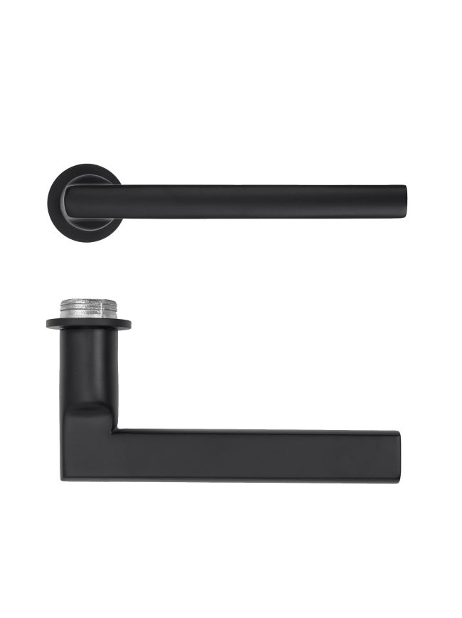 Zoo Hardware Varese Lever on 32mm Round Mini Rose - Black