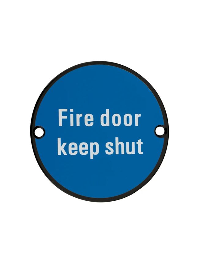 Zoo Hardware Fire Door Keep Shut - 76mm dia - Black