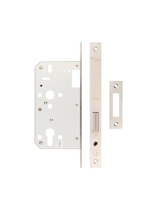 72mm Satin Stainless Steel Din Euro Deadlock 60mm Backset - By Frelan Hardware - JL-DD60SSS