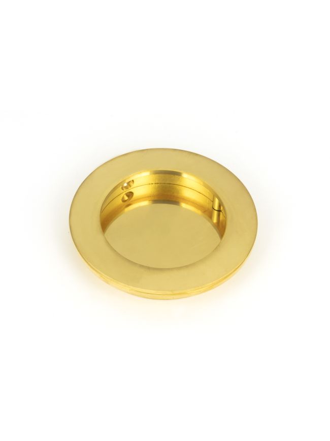 Polished Brass 75mm Plain Round Pull