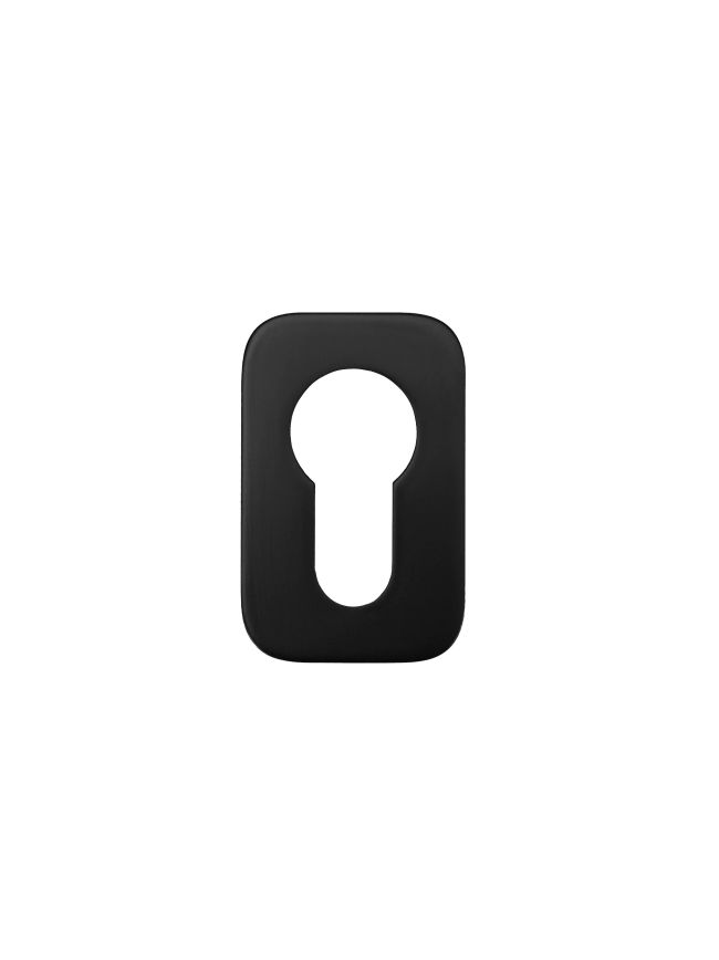 Zoo Hardware Euro Profile Escutcheon - Rosso Mini Squircle - 50 x 32 x 3 - PVD Black
