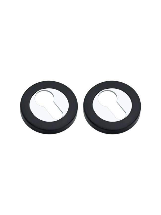 Euro Profile Escutcheon Black/Chrome