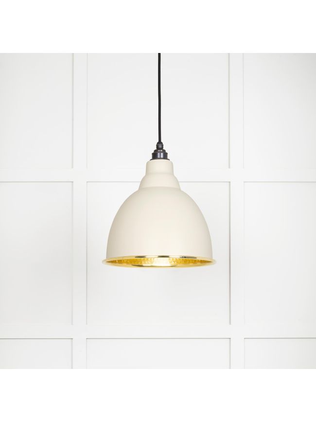 Hammered Brass Brindley Pendant in Teasel