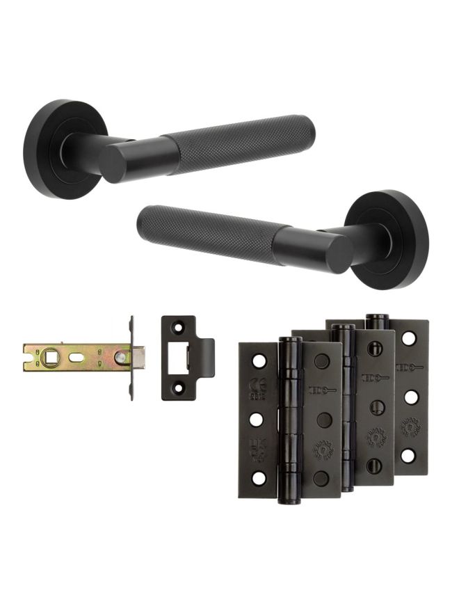 Complete Bari Door Handle Pack - Internal Doors - Black - By Frelan Hardware - JE-D4B-MB
