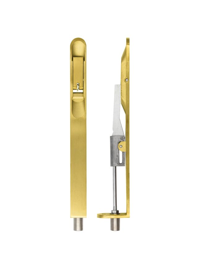 Zoo Hardware Lever action flush bolt - 20 x 200mm - radius - Brass
