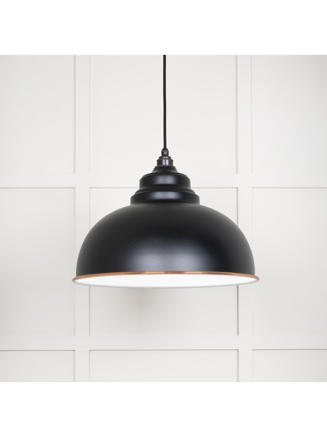 White Gloss Harborne Pendant in Elan Black