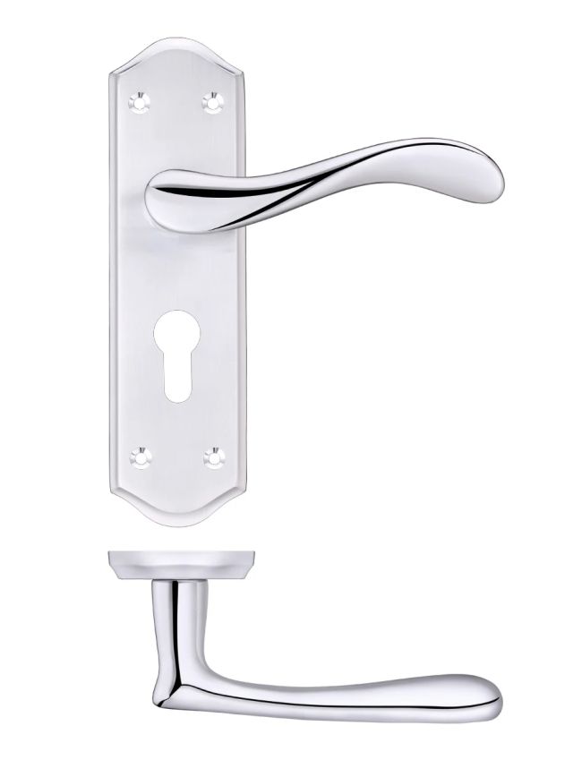 Zoo Hardware Project Asti lever on euro backplate - Satin