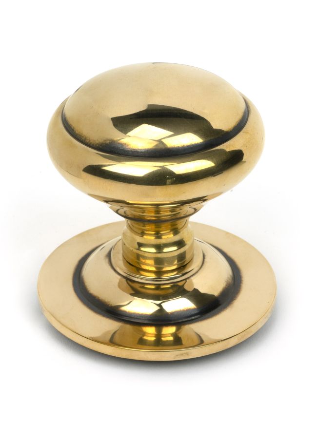 Aged Brass Round Centre Door Knob