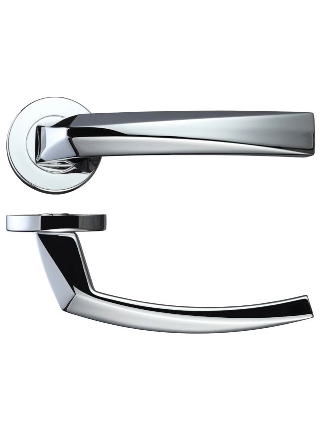 Zoo Hardware Hydra lever on round rose - Polished Chrome
