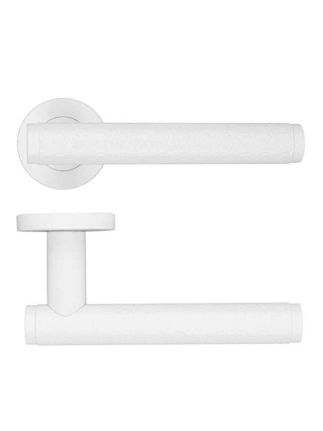 Zoo Hardware Favo Lever On Round Rose - White