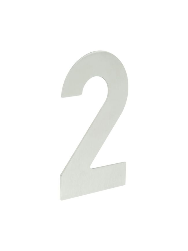 150mm Numerals SSS Finish 150mm Satin Stainless Steel No. 2 - By Frelan Hardware - JNSS-2