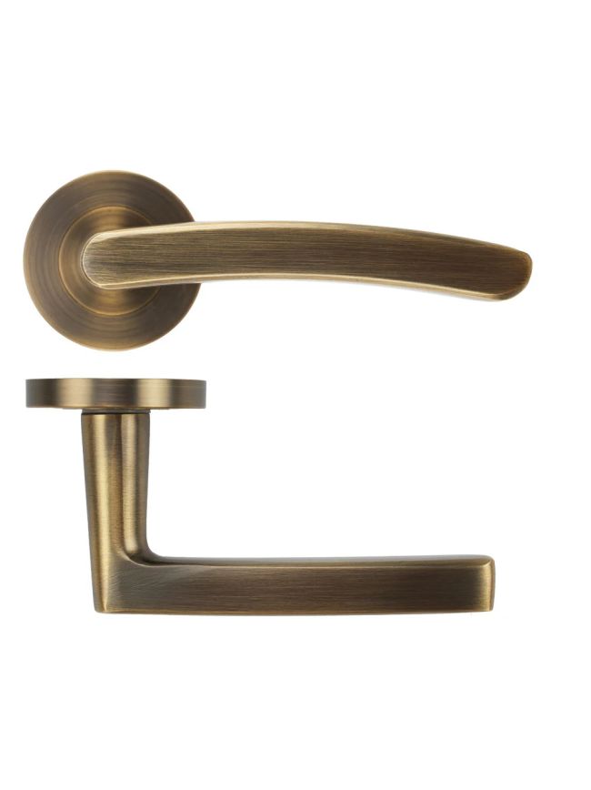 Zoo Hardware Santiago lever on rose - Antique Brass
