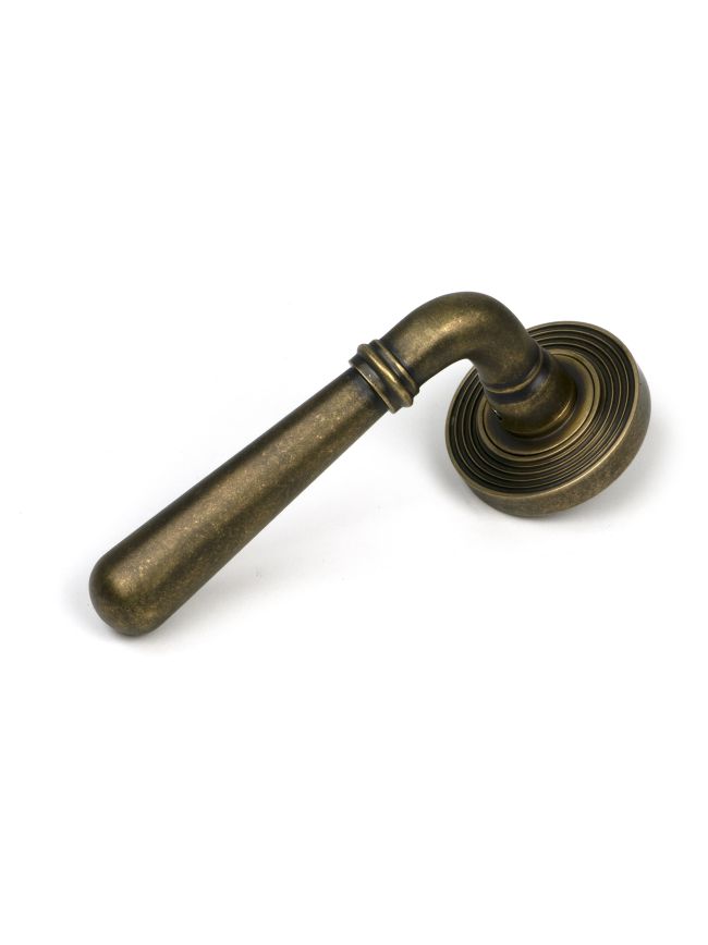 Burnished Brass Newbury Lever on Rose Set (Beehive) - Unsprung