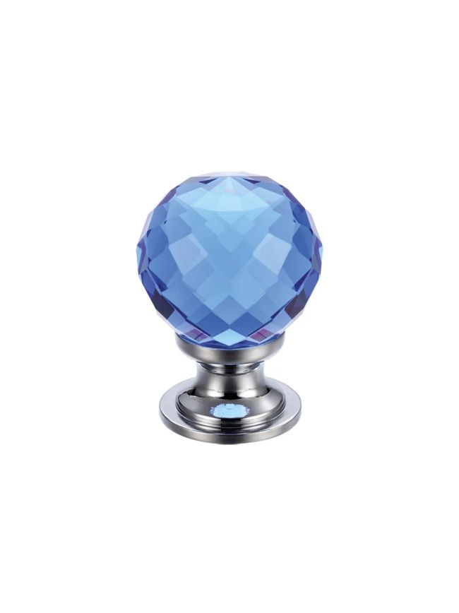 Zoo Hardware Glass Ball Cabinet Knob - Facetted 25mm - Brass