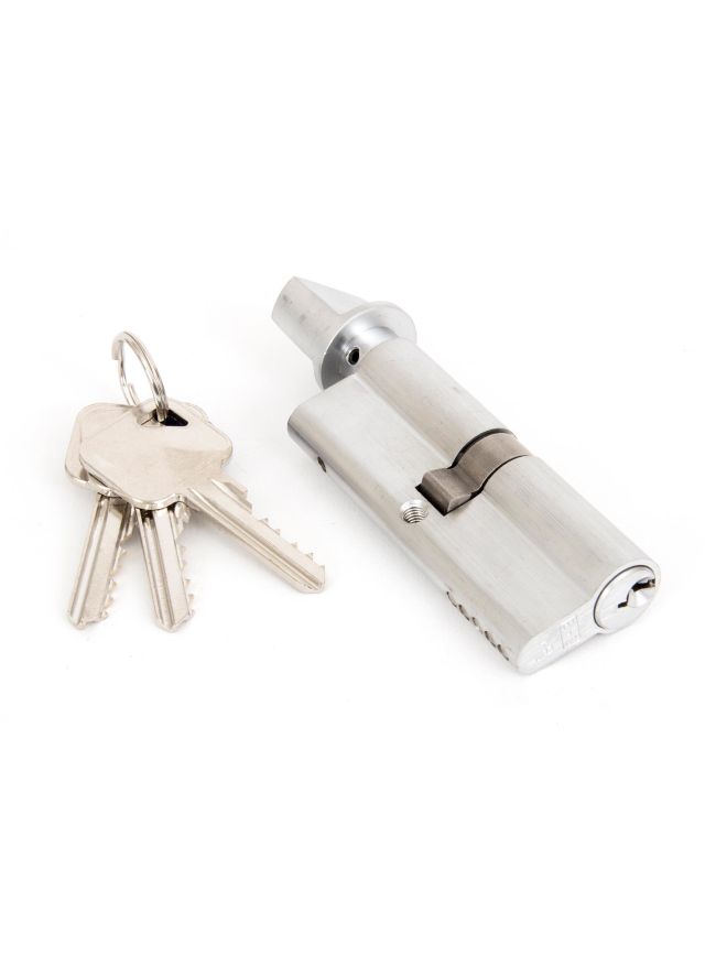 Satin Chrome 40/40 5pin Euro Cylinder/Thumbturn KA