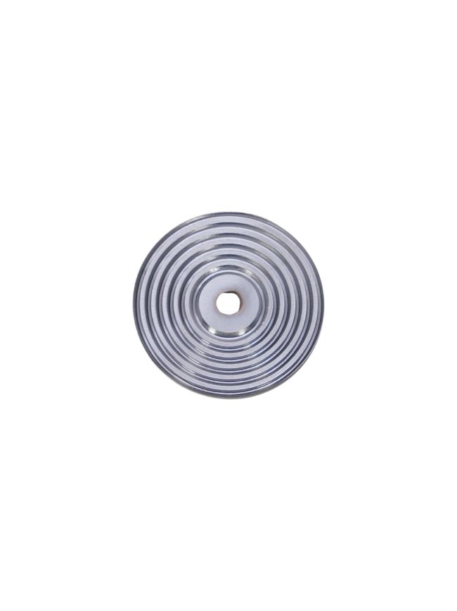 Reeded Round Backplate for Cupboard Knobs Satin Chrome
