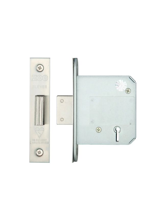 Zoo Hardware British Standard 5 Lever Deadlock - 76mm - Satin Stainless