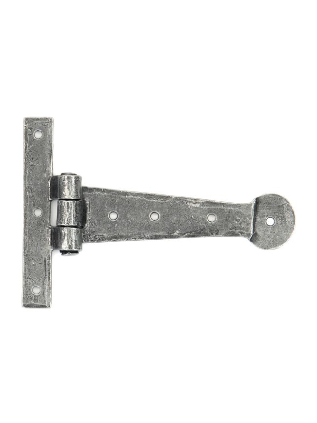 Pewter 6" Penny End T Hinge (pair)