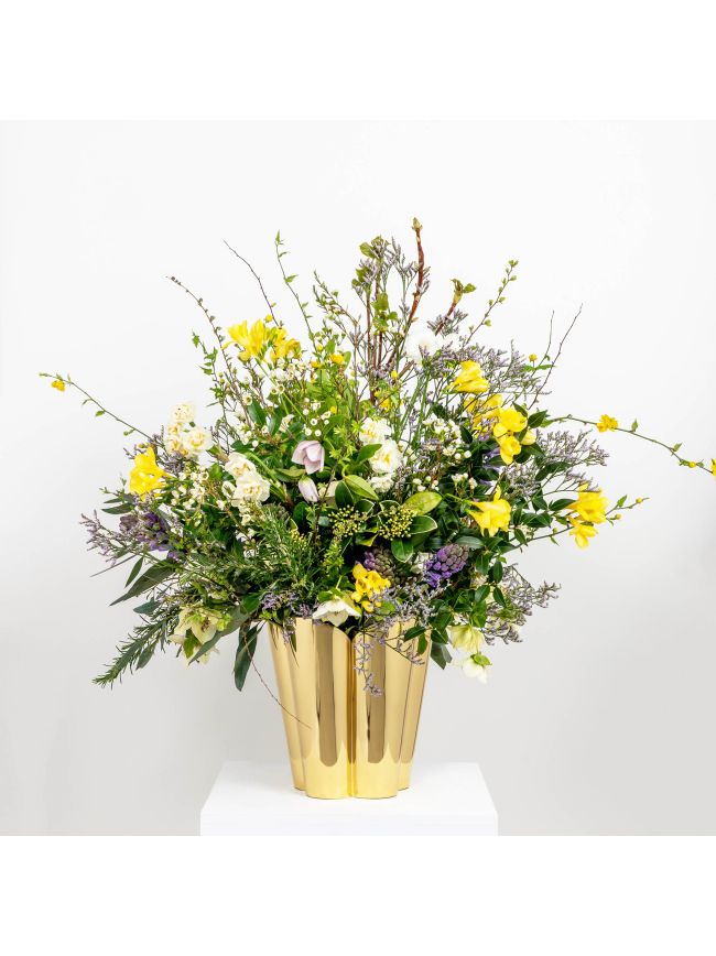 Smooth Brass Flora Pot - Large
