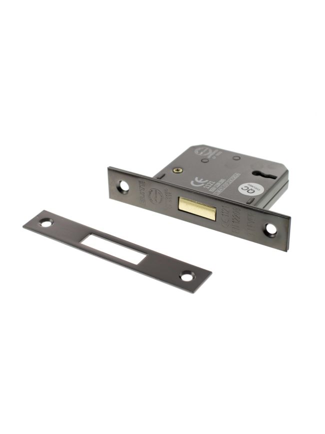 Atlantic 3 Lever Key Deadlock [CE] 3" - Black Nickel
