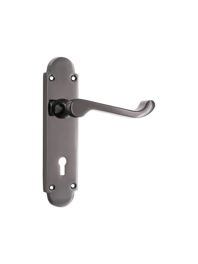 Oakley Lever on Backplate Lock Black Nickel
