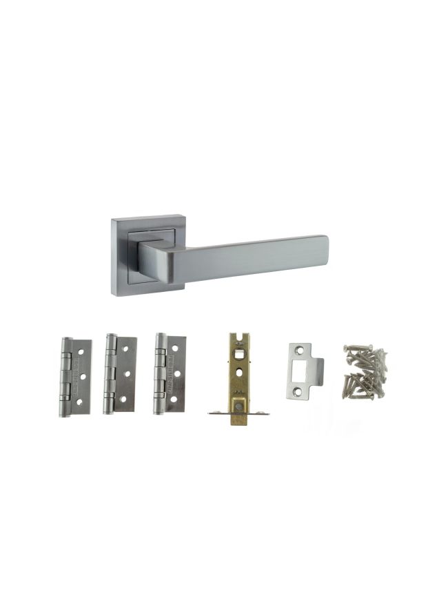 Atlantic Montana Door Pack Bundle (2.5" Latch, 3"x2" Hingesx3) - Satin Chrome