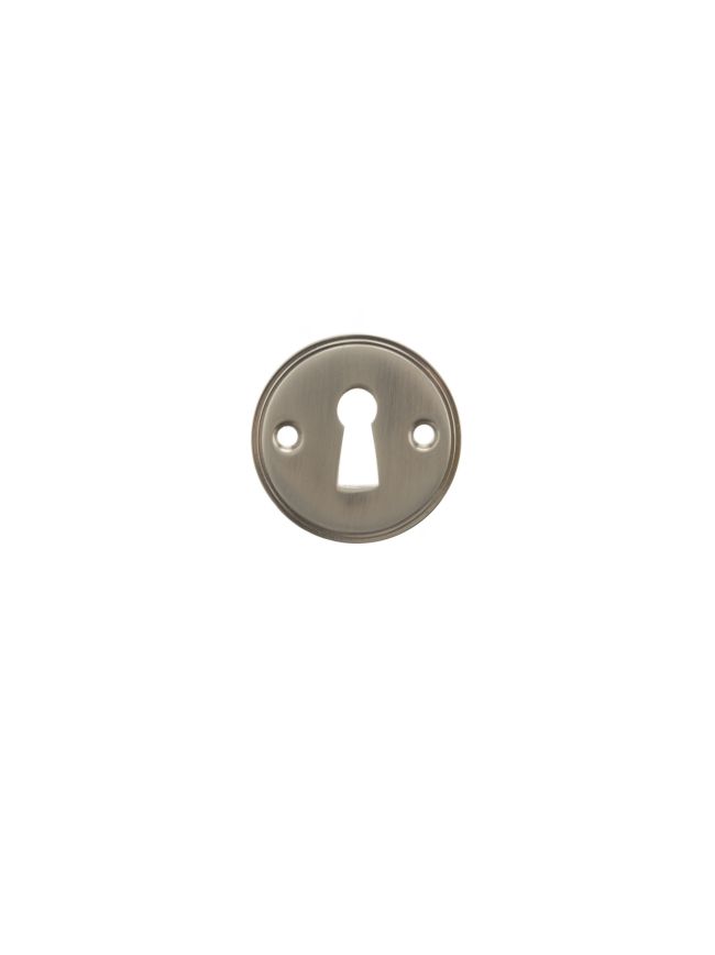 Millhouse Brass Solid Brass Open Key Hole Escutcheons - Satin Nickel (Pair)