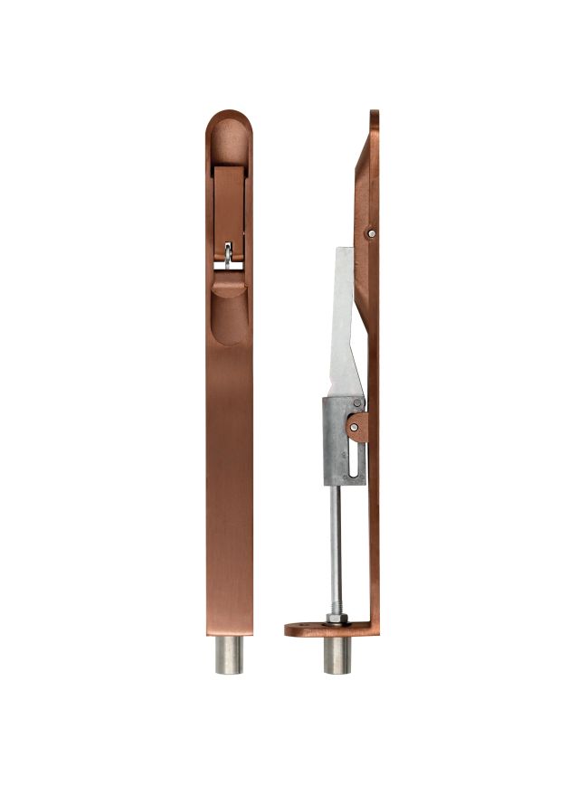 Zoo Hardware Lever action flush bolt - 20 x 200mm - radius - Bronze