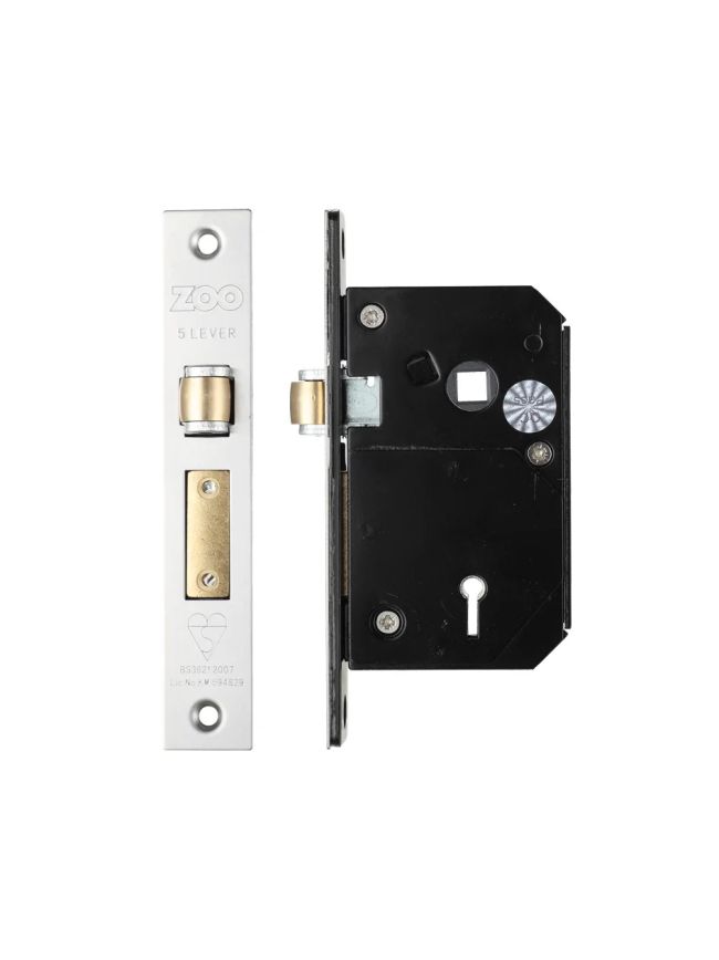 Zoo Hardware British Standard 5 Lever Roller Sashlock - 67mm - Chubb Retro Fit 3K74 - Satin Stainless