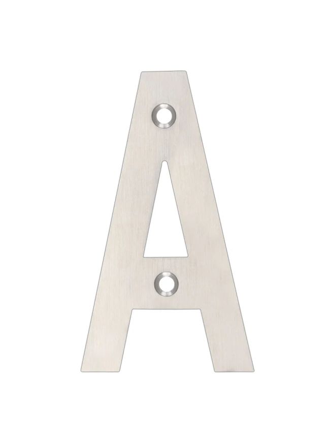 Zoo Hardware Letter - A - 75mm - Satin Stainless