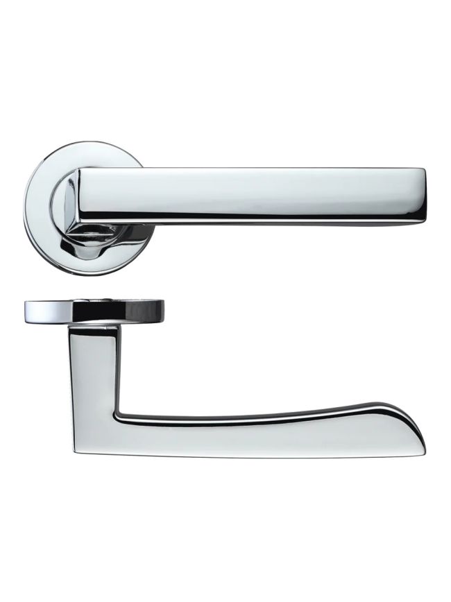 Zoo Hardware Mensa lever on round rose - Polished Chrome