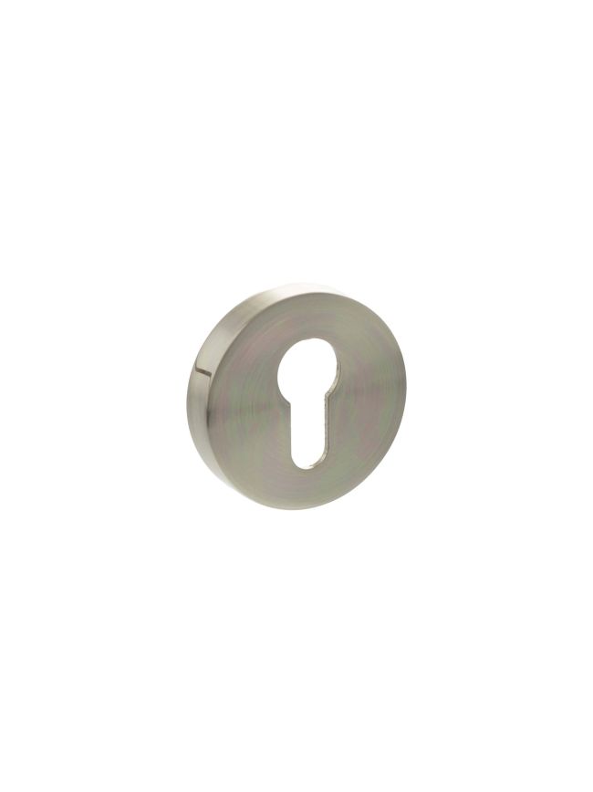 Senza Pari Euro Escutcheons on Round Rose - Satin Nickel (Pair)
