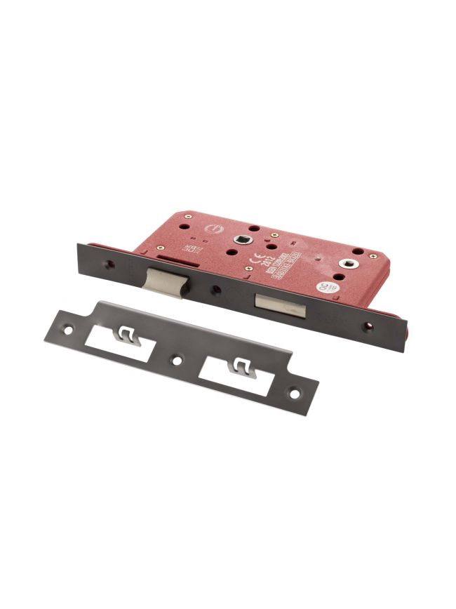 Atlantic DIN Bathroom Lock Double Turn 60mm backset - Matt Gun Metal
