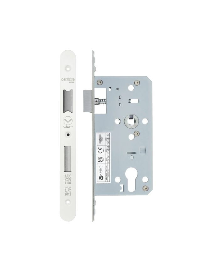 Zoo Hardware 2 Piece - DIN euro sashlock - 72mm c/c - backset 55mm - radius - White