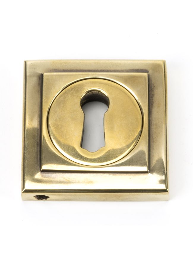 Aged Brass Round Escutcheon (Square)