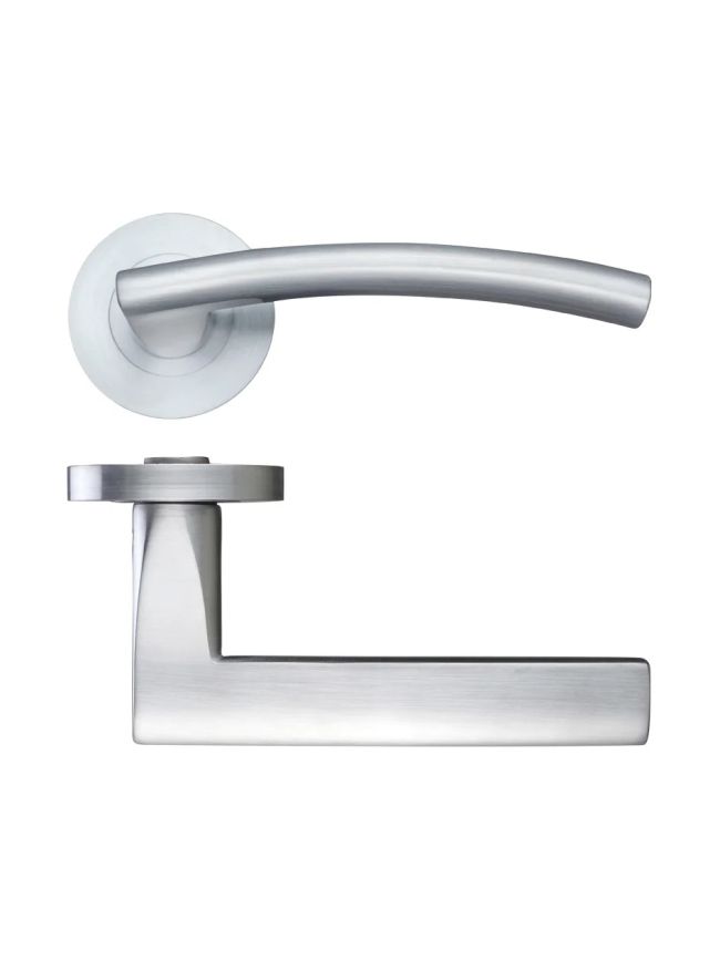 Zoo Hardware Amalfi lever on round rose - Satin Chrome