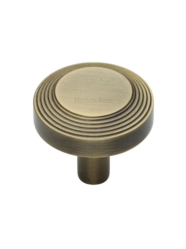 Heritage Brass Cabinet Knob Ridge Design 38mm Antique Brass finishUK Registered Design Number 6194410