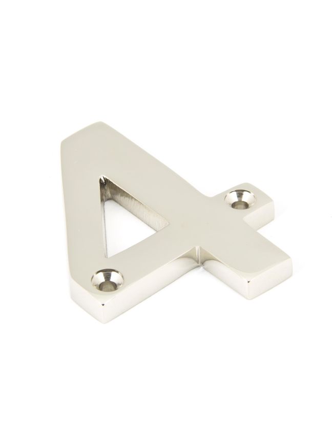Polished Nickel Numeral 4