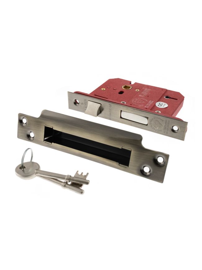 Atlantic 5 Lever Key Sashlock [BS] 2.5" - Antique Brass