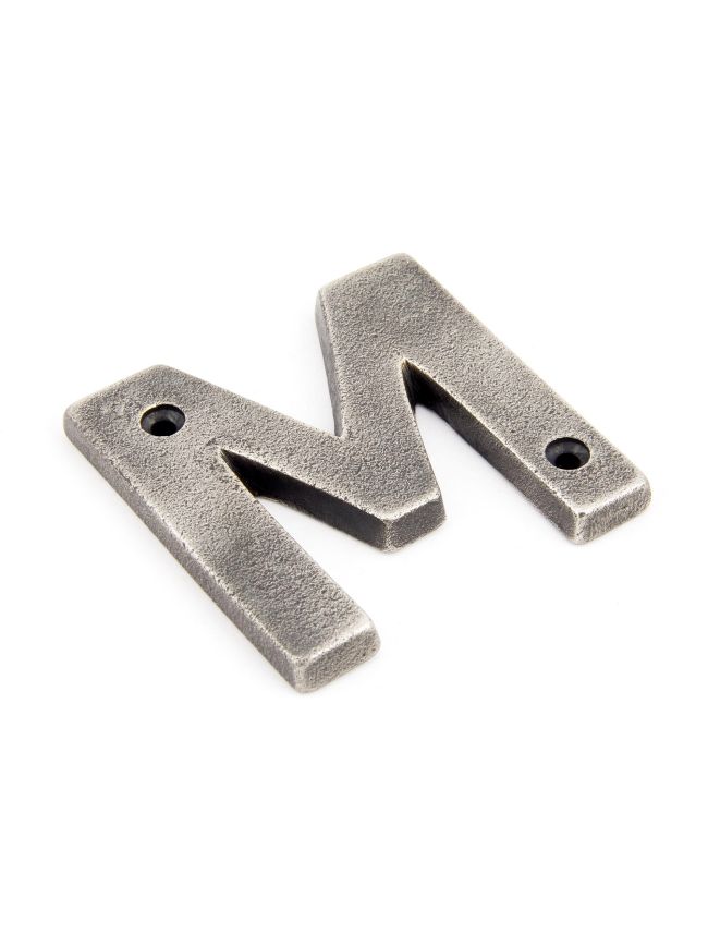 Antique Pewter Letter M