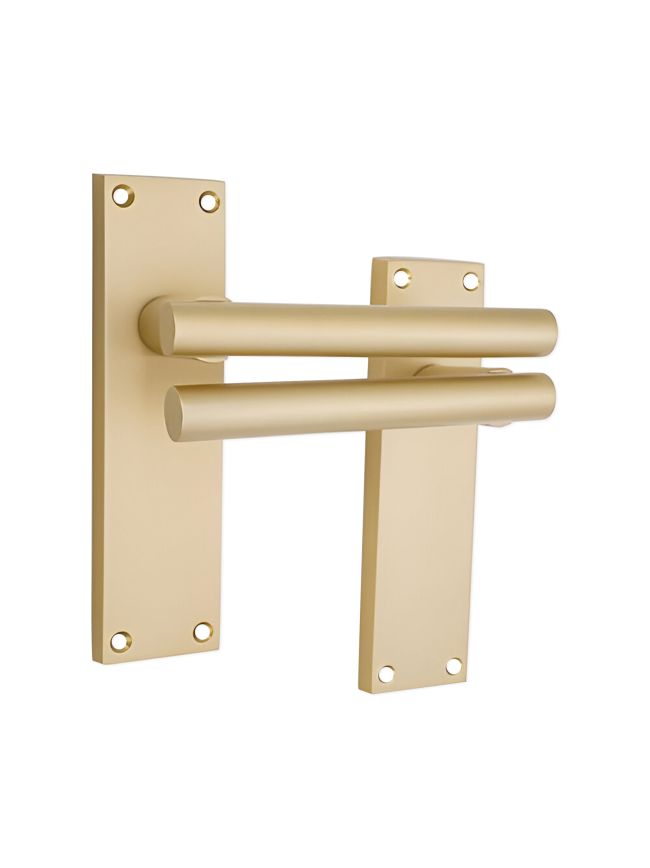 Jura Lever on Backplate Latch Satin Brass