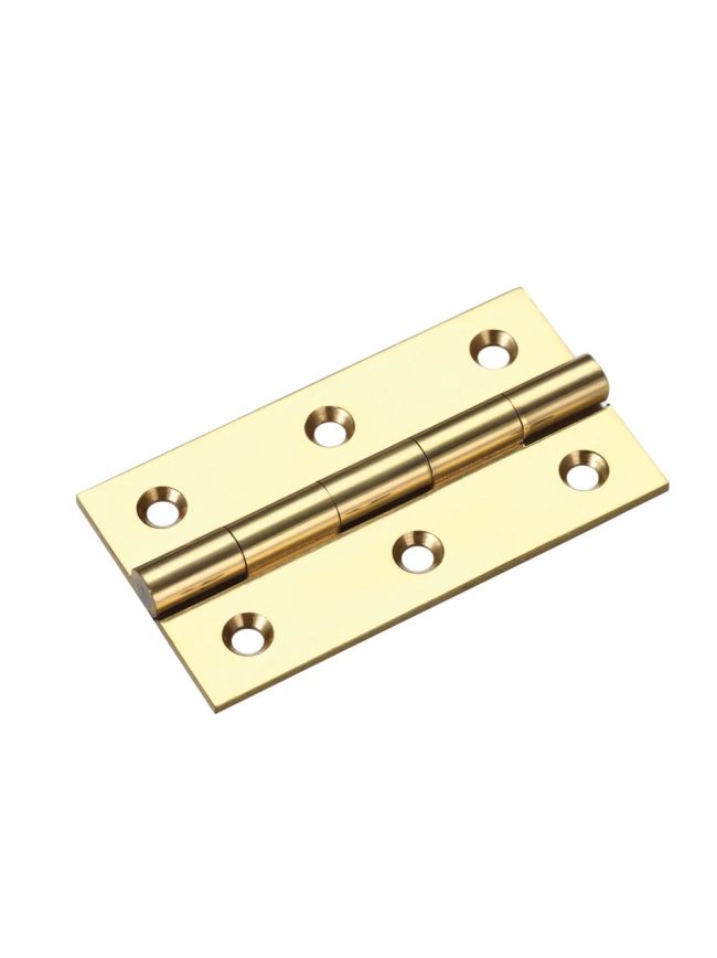 Zoo Hardware Solid drawn brass butt hinge - 64 x 35 x 2mm - Polished Brass
