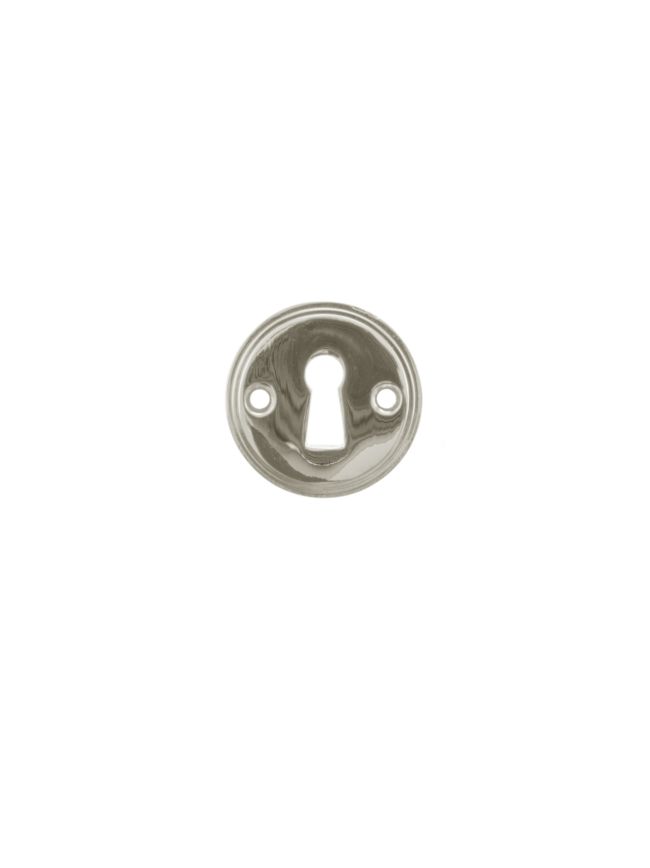 Millhouse Brass Solid Brass Open Key Hole Escutcheons - Polished Nickel (Pair)