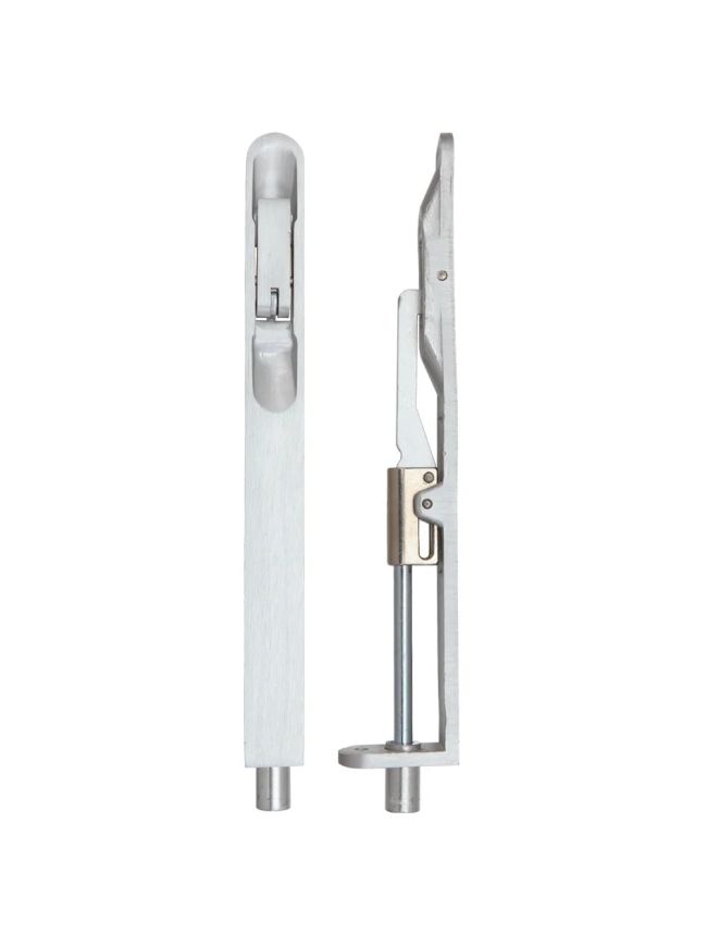 Zoo Hardware Lever Action Flush Bolt 20 x 200mm - Radius Forends - Satin Aluminium