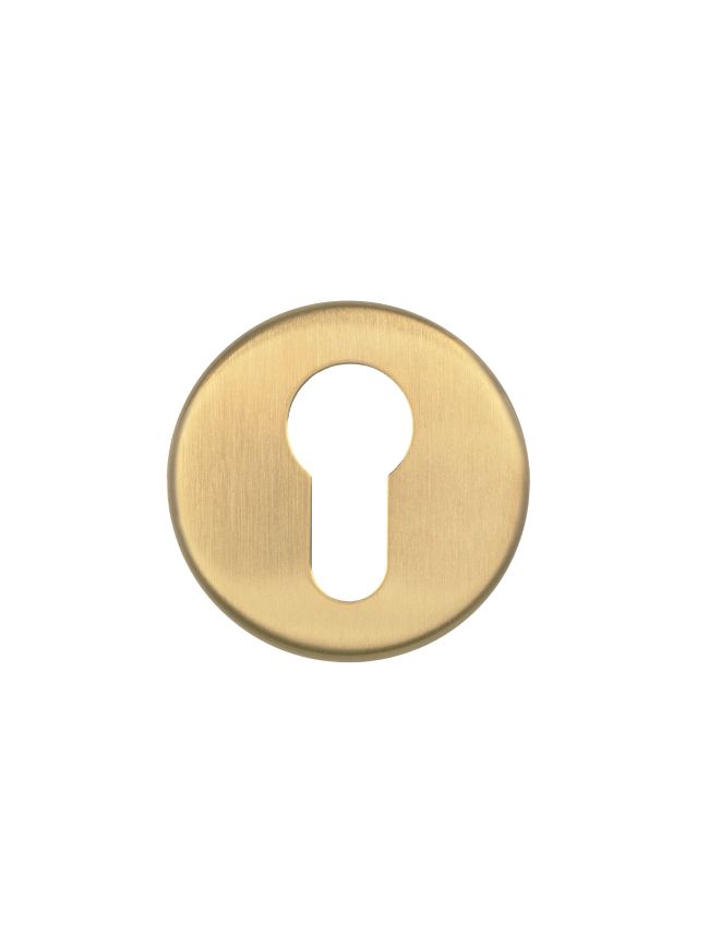 Zoo Hardware Euro Profile Escutcheon - 52mm Dia - Grade 201 - PVD Satin Brass